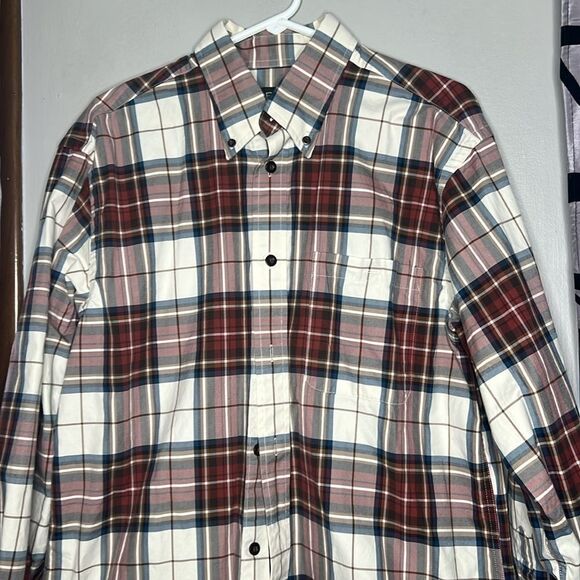 Orvis Button Down Long Sleeve Heavy Plaid Shirt Mens Size Large - Picture 1 of 10